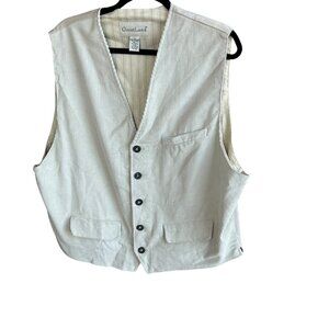 Great Land Vintage Men's Beige Corduroy Cotton Vest Size XL